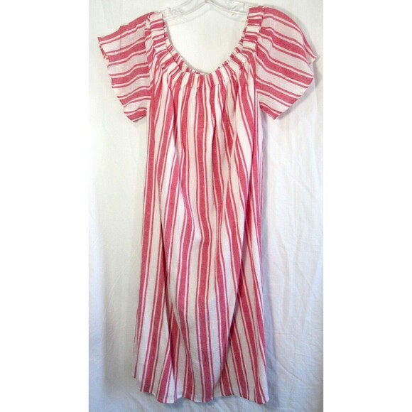 Michael Kors Red & White Striped Off the Shoulder Flutter Sleeve Dress Small NWT - Picture 1 of 5